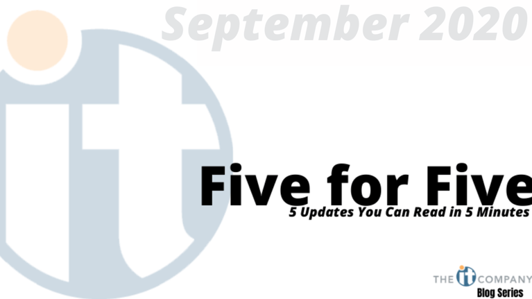 Five for Five: 5 Updates You Can Read in 5 Minutes