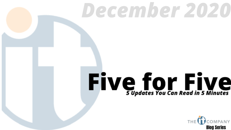 Five for Five: 5 Updated You Can Read in 5 Minutes